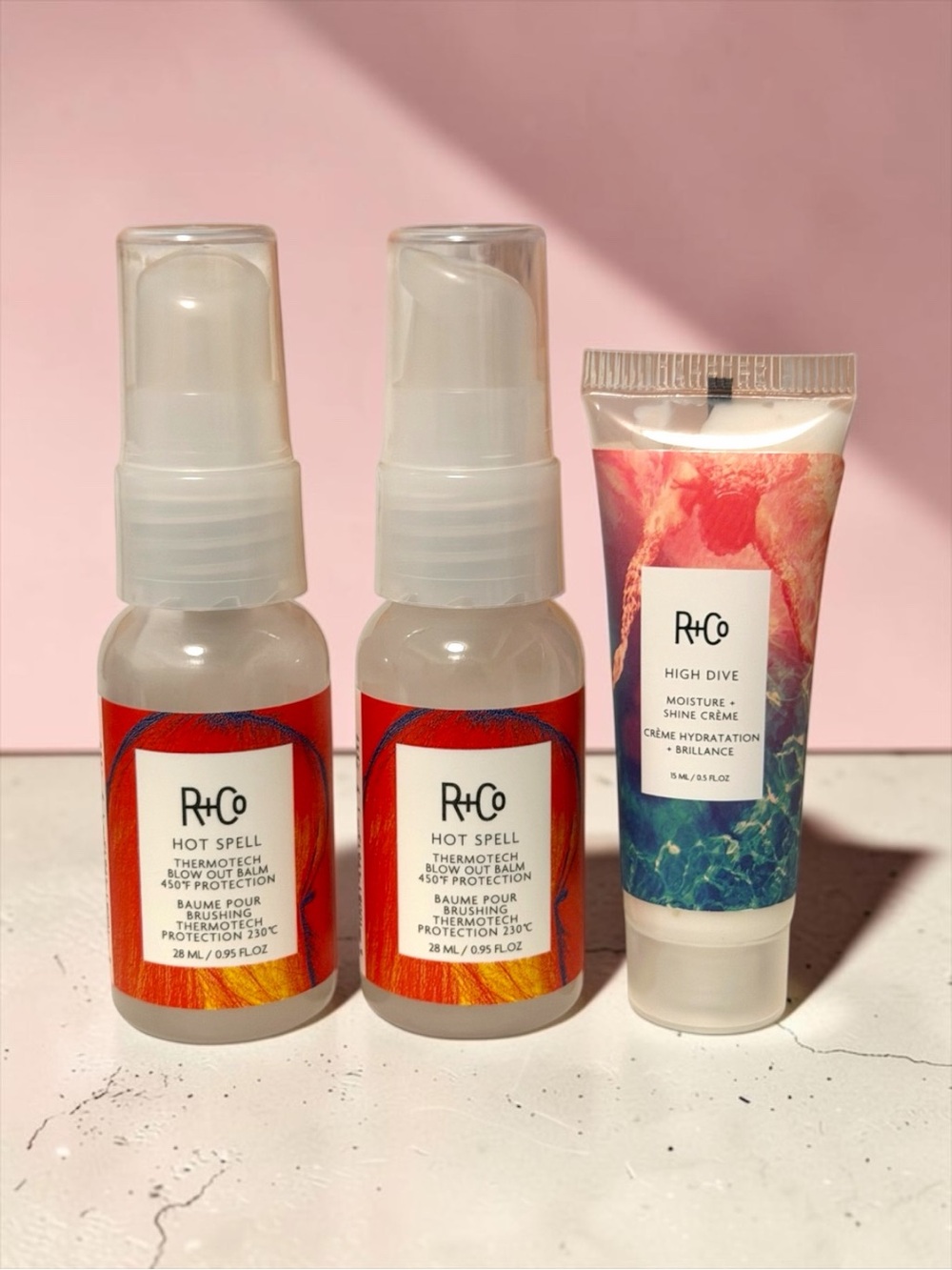 R+Co Travel Set Hot Spell Balm and High Dive Creme (3 Pack)